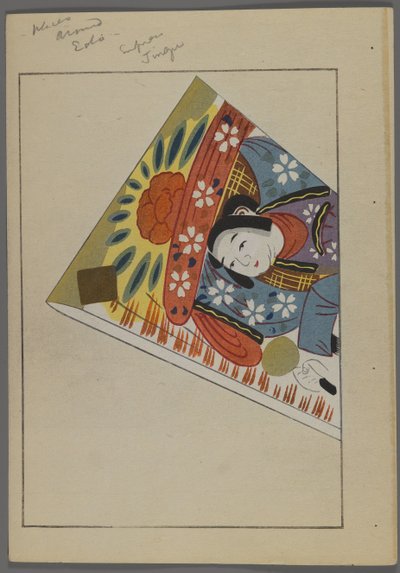 Japanse speelgoed, uit Unai no tomo (Vrienden van een kind) door Shimizu Seifu, 1891-1923. Hanetsuki paddle. door Shimizu Seifu